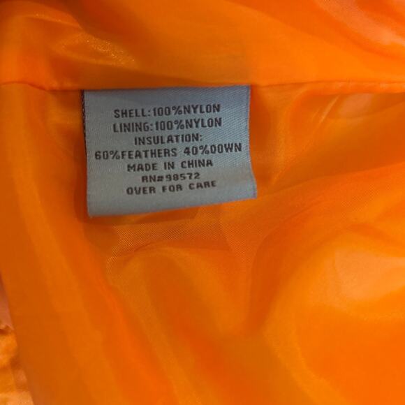 Steve & Barry's Double Down orange down feather cropped puffer jacket SIZE M - Picture 5 of 7